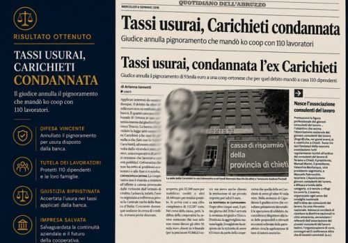 TASSI USURARI, CARICHIETI CONDANNATA