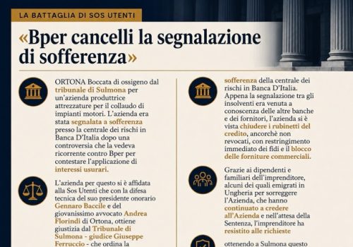 BPER, CANCELLI LA SEGNALAZIONE DI SOFFERENZA