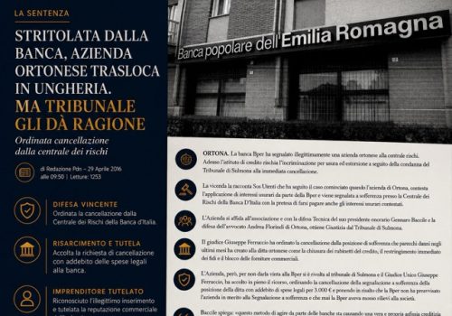 STRITOLATA DALLA BANCA, AZIENDA ORTONESE TRASLOCA IN UNGHERIA. MA IL TRIBUNALE GLI DÀ RAGIONE